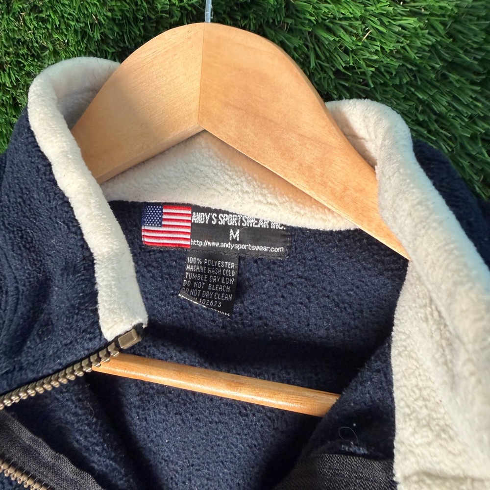 Andy's Sportswear Hollywood LA Full Zip Fleece Jacket Navy Blue Mens Medium - Picture 2 of 4